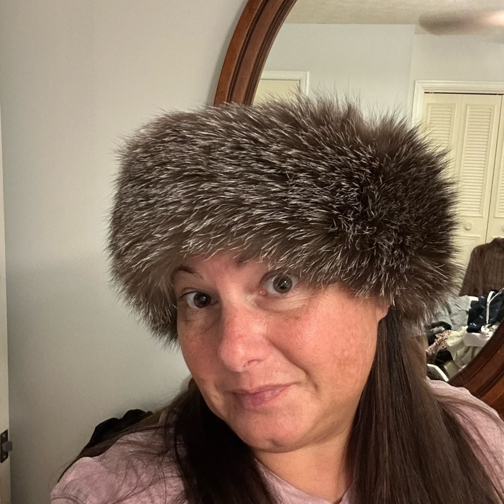 Saks Fifth Avenue Luxe Brown Fur Headband